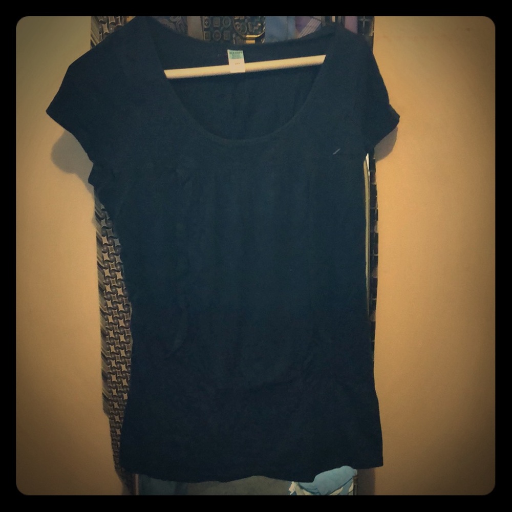 Navy blue nursing short sleeve shirt